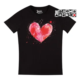 Прикольные футболки: Сердце акварелью black